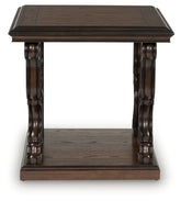 Bay Furniture Gallery - Ashley Furniture - Maylee End Table - Square End Table / Dark Brown - T647-2